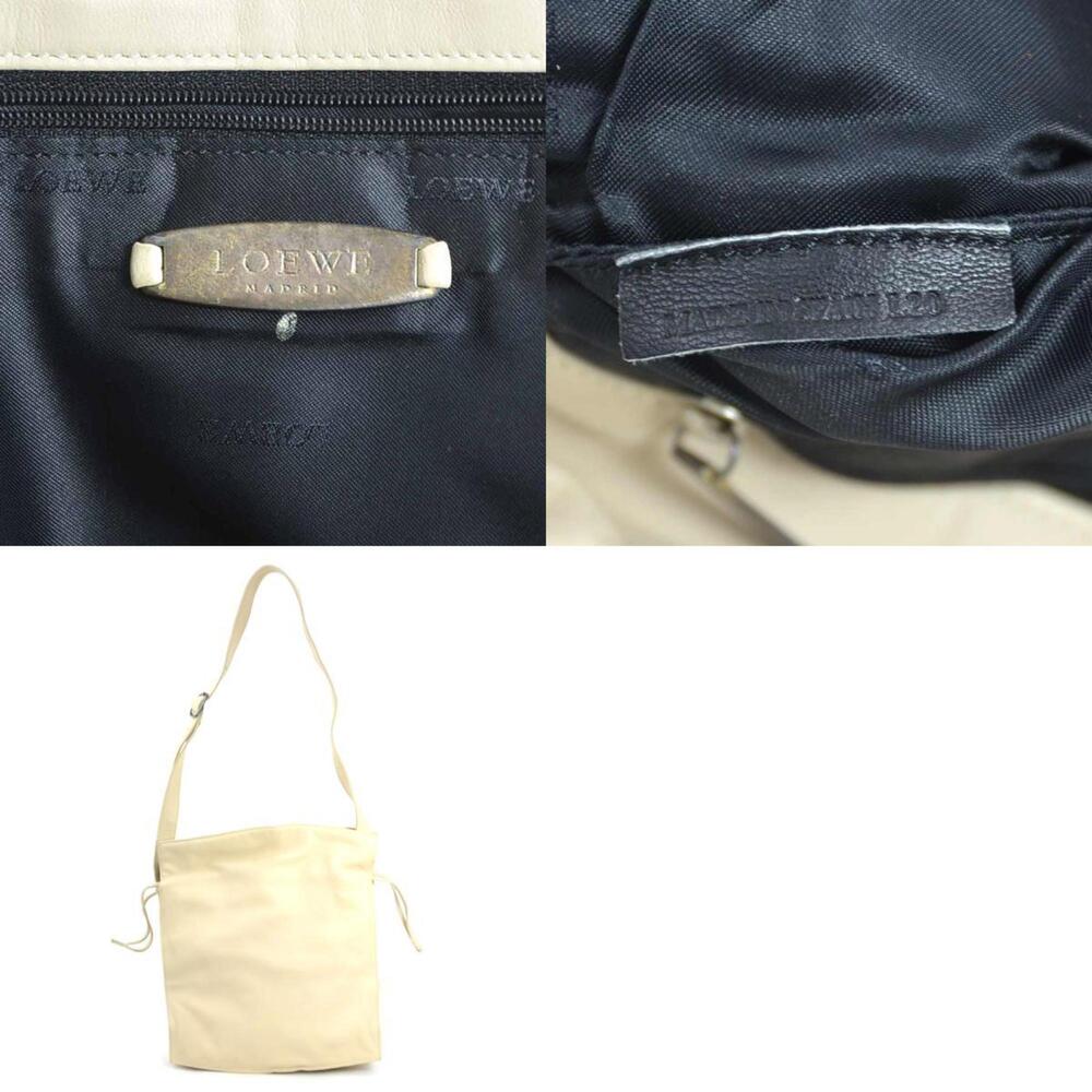 LOEWE Shoulder Bag Anagram Leather Light Beige Women's e60112a - Picture 5 of 5